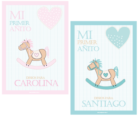 Anotador de deseos Baby Horse (rosa/celeste)